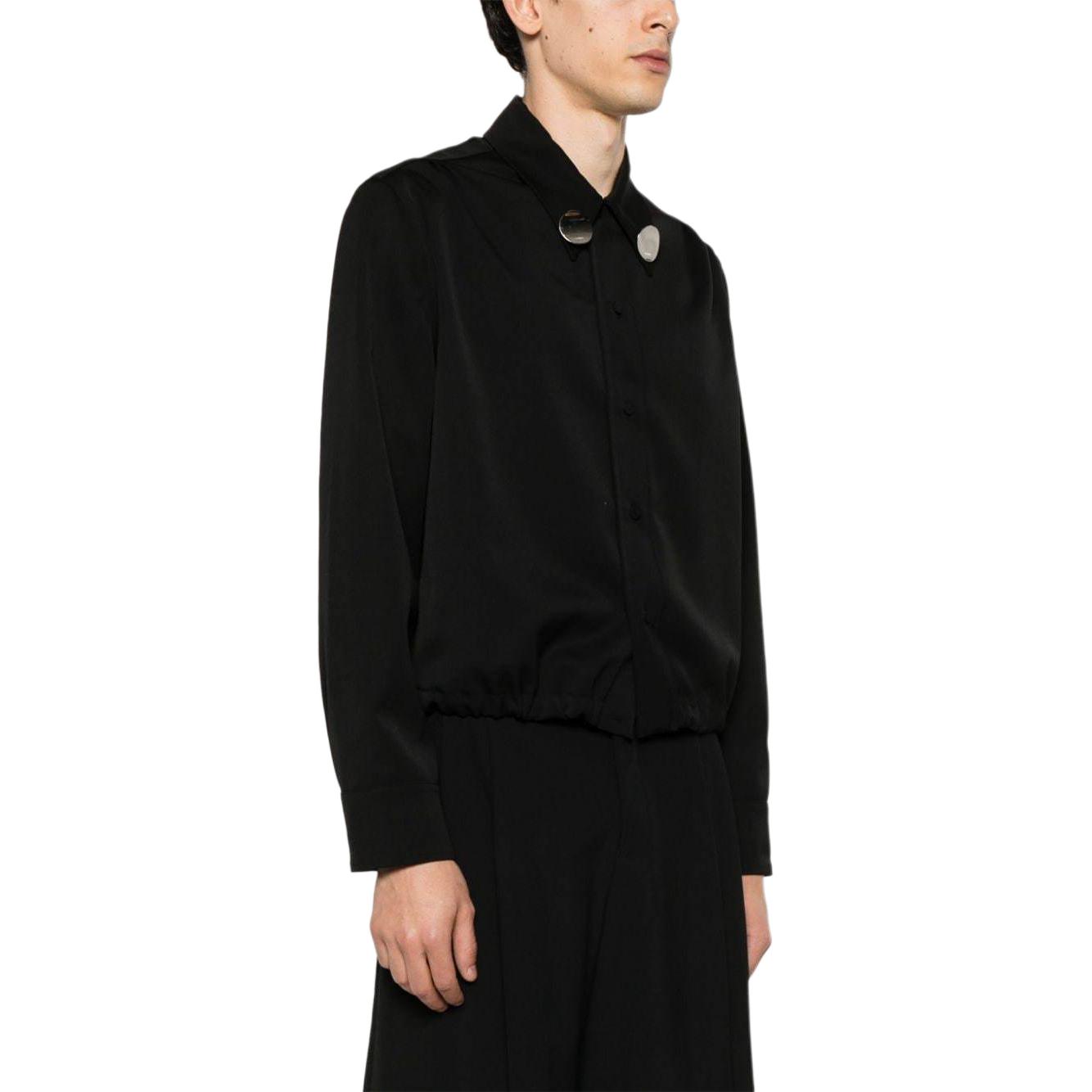 Purchase JIL SANDER  Black Solid Long-Sleeve Shirt with Pleat Details. J21DL0156J40168-BLACK