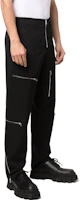 Shop JIL SANDER 黑色直筒拉鍊口袋休閒褲 JSMU311731MU202900001