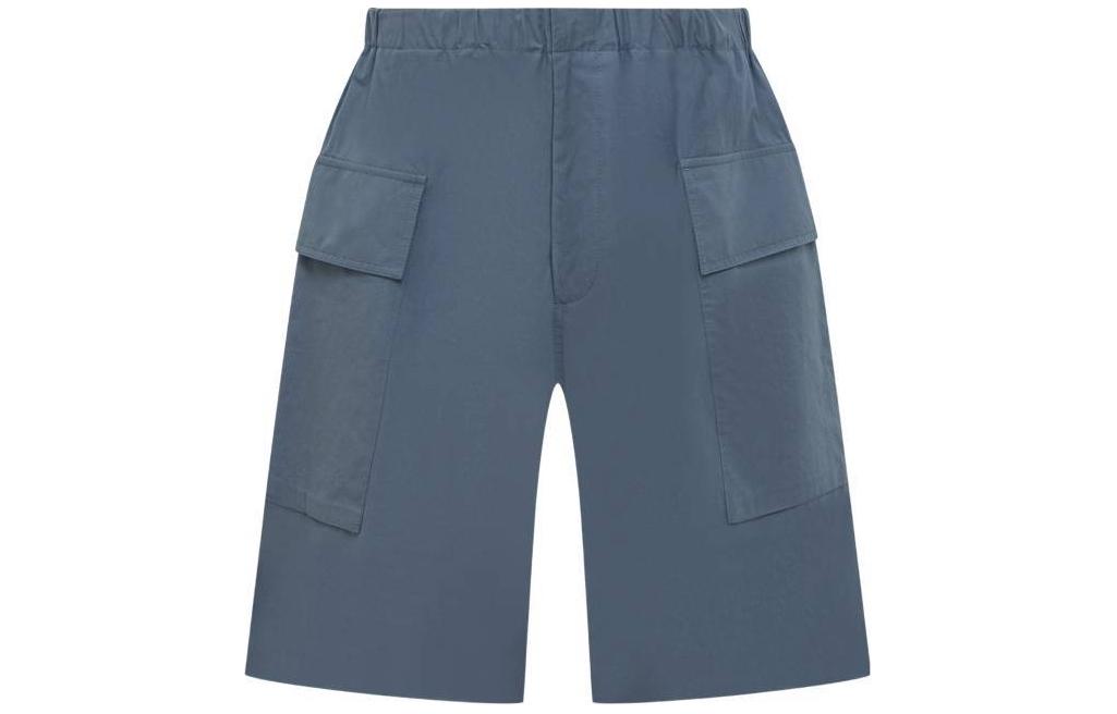 Jil Sander  Blue Solid Straight-Fit Casual Shorts with Large Pockets J47KA0210J45127041