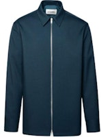 Jil Sander Blue Solid Zip-Up Collared Long Sleeve Jacket. J22DL0178J70001411 Jil Sander Blue Solid Zip-Up Collared Long Sleeve Jacket. J22DL0178J70001411