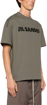 JIL SANDER Green Crewneck Letter Print Short-Sleeve T-Shirt J21GC0001J20215312 Details for JIL SANDER Green Crewneck Letter Print Short-Sleeve T-Shirt J21GC0001J20215312