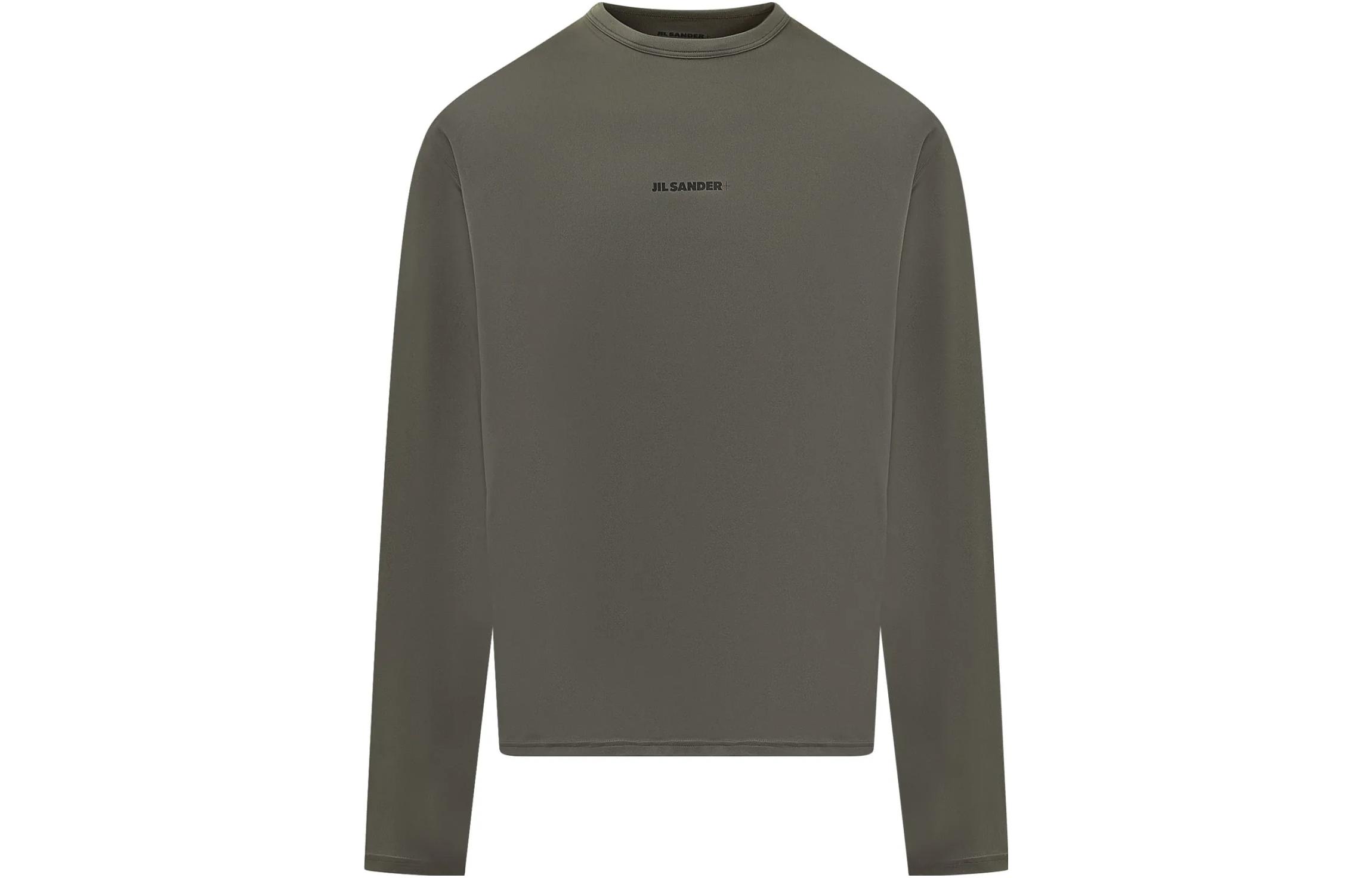 Order Jil Sander 灰色字母印花長袖圓領T恤 J47GC0022J20033312