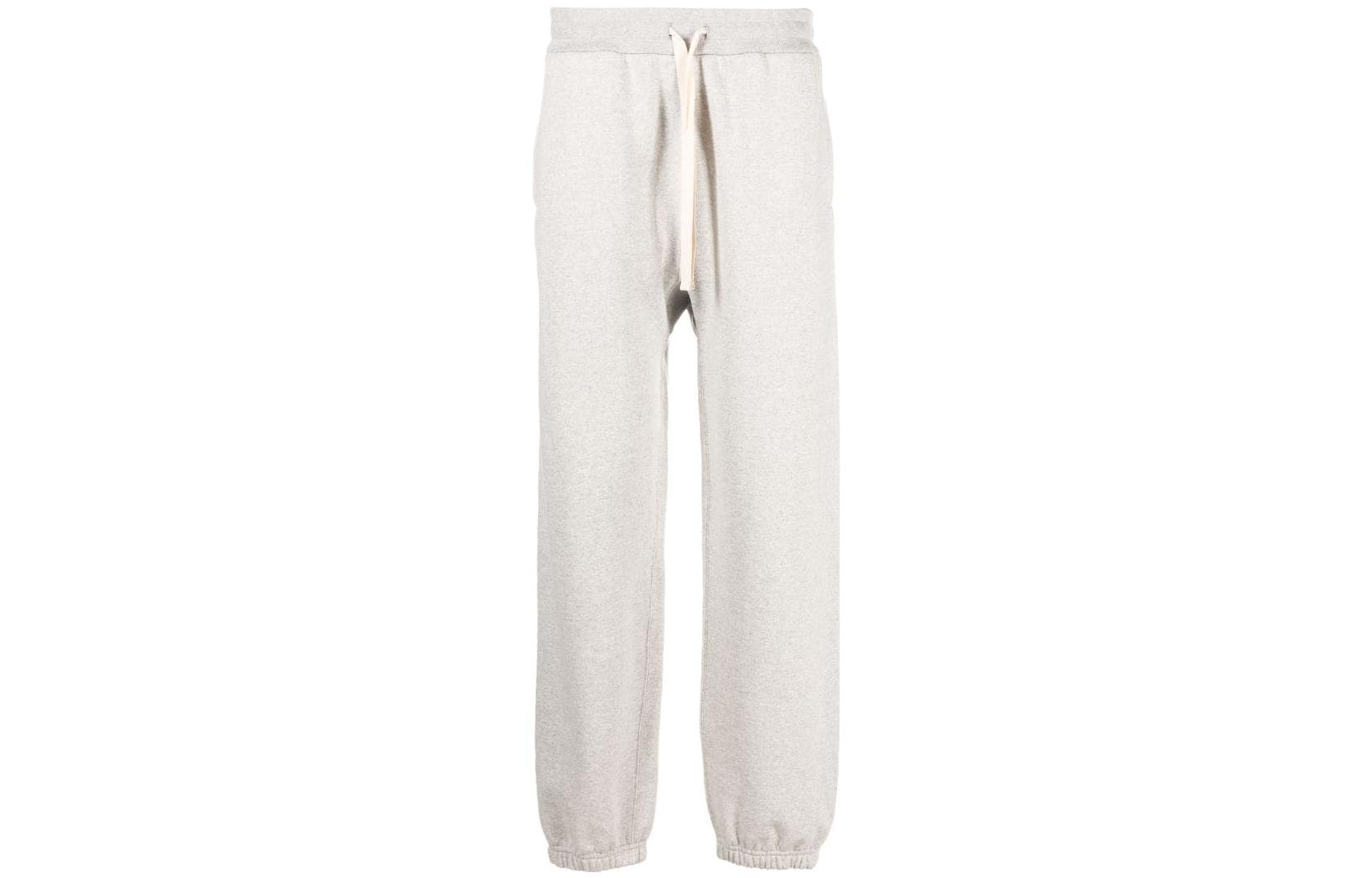 JIL SANDER  Light Gray Drawstring Mid-Rise Straight Knit Sweatpants. J47KA0125J20010