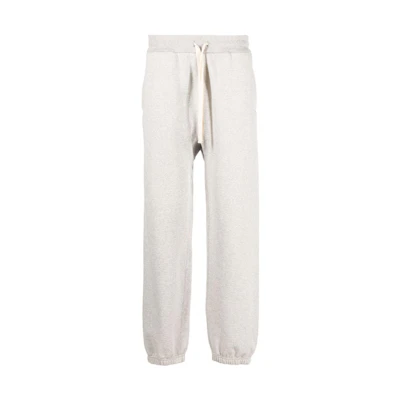 JIL SANDER Light Gray Drawstring Mid-Rise Straight Knit Sweatpants. J47KA0125J20010