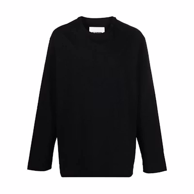 Jil Sander Loose Fit Black Long Sleeve Crewneck T-Shirt J22GC0167-J20017-001