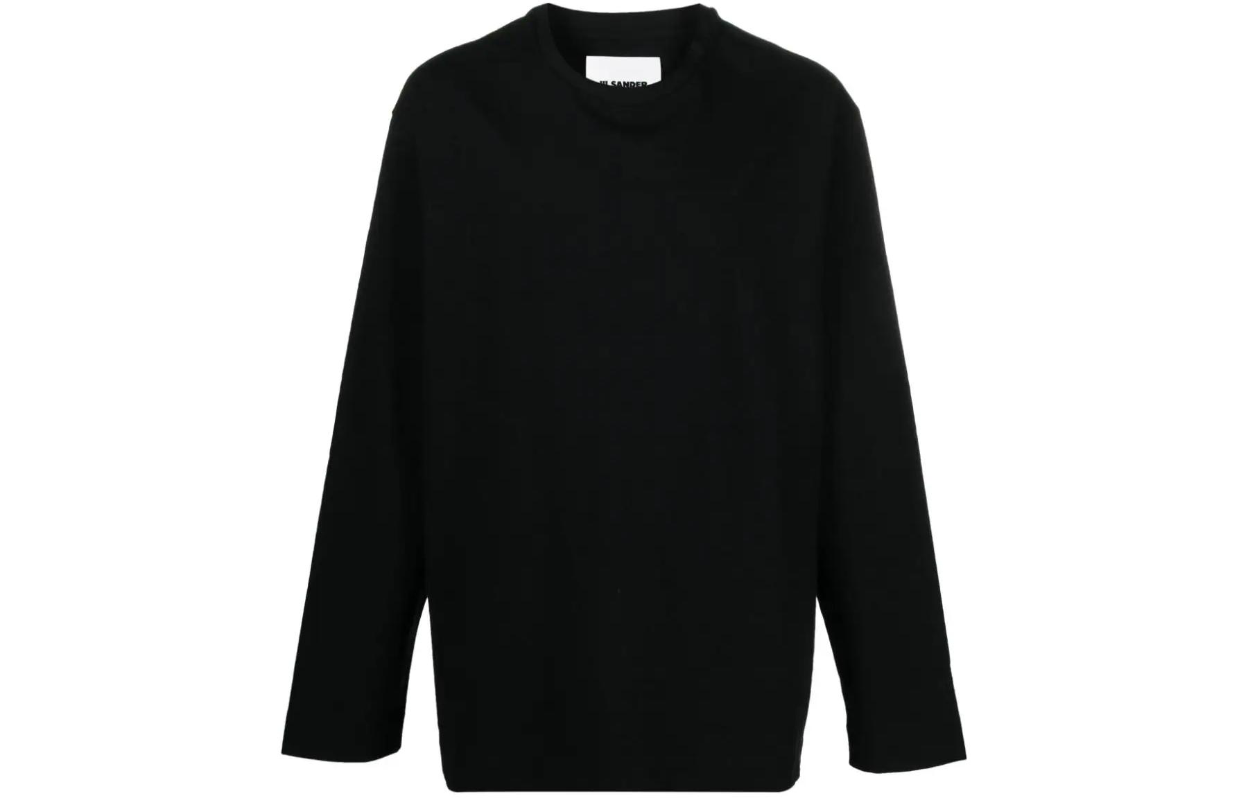 Order Jil Sander  Loose Fit Black Long Sleeve Crewneck T-Shirt J22GC0167-J20017-001