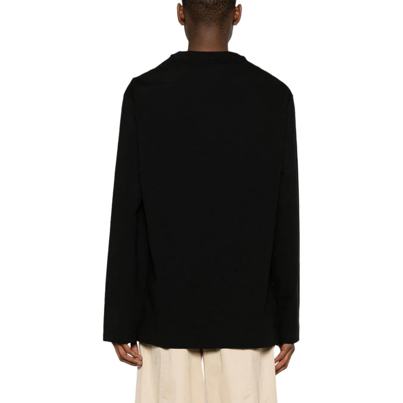Shop Jil Sander  Loose Fit Black Long Sleeve Crewneck T-Shirt J22GC0167-J20017-001