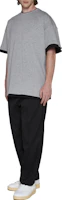Shop JIL SANDER 寬鬆版純色圓領T恤 - 灰色 J61GC0002JTN233046