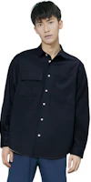 Sizing Jil Sander 寬鬆版純色深藍長袖襯衫 J23DL0002J45001401