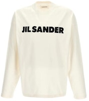 Jil Sander Loose Fit White Crewneck Letter Print Sweatshirt J22GC0136J45148102 Jil Sander Loose Fit White Crewneck Letter Print Sweatshirt J22GC0136J45148102