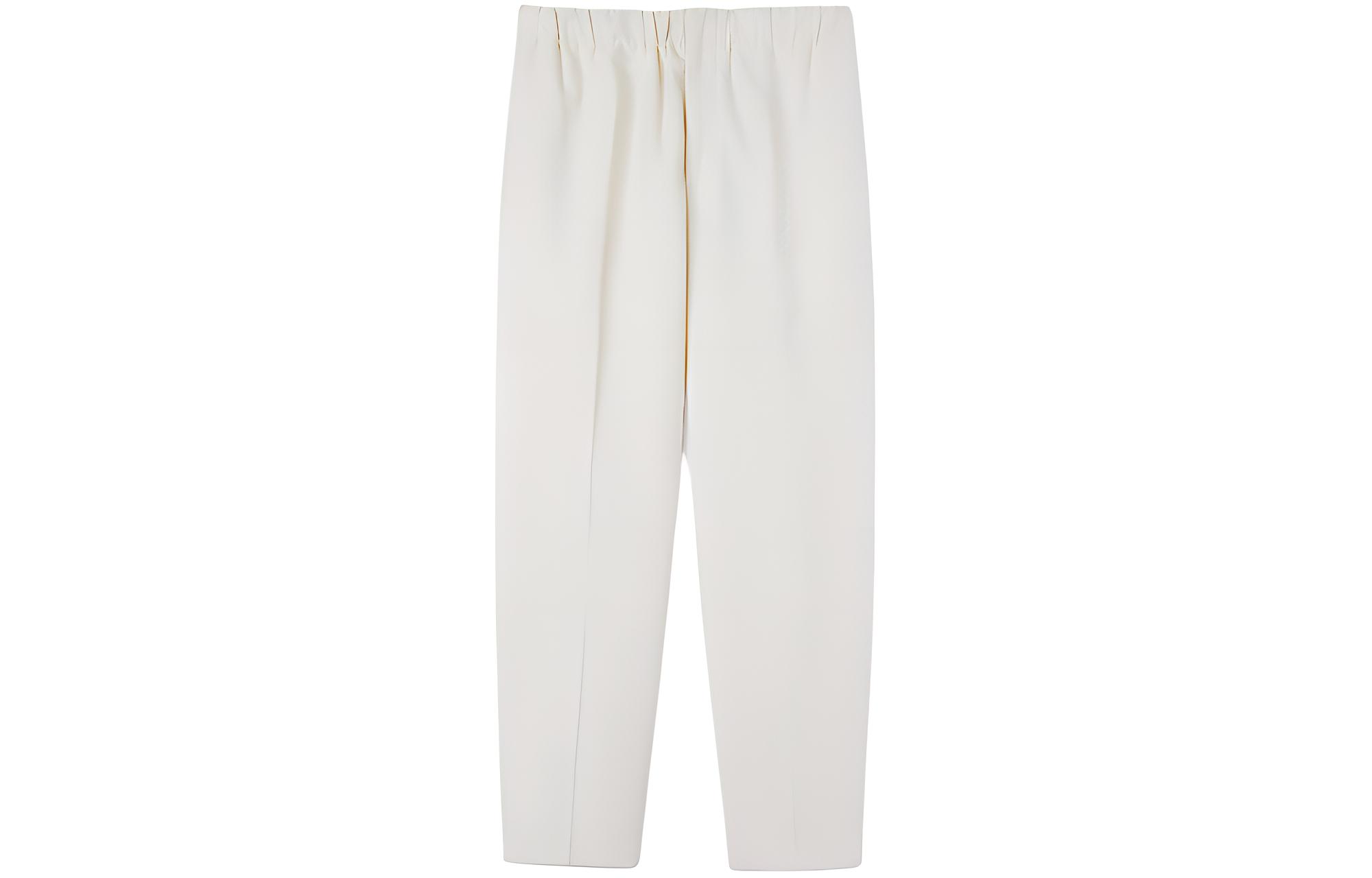 Jil Sander  Milk White Tapered Cropped Trousers with Elastic Waist. J23KA0005J45225109