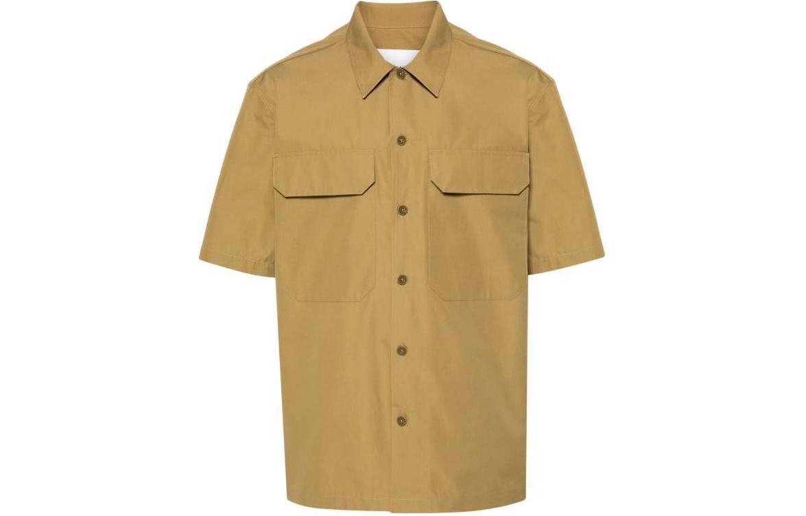 Order JIL SANDER  Olive Green Solid Casual Short Sleeve Button-Up Shirt. J22DL0194-J45002-922