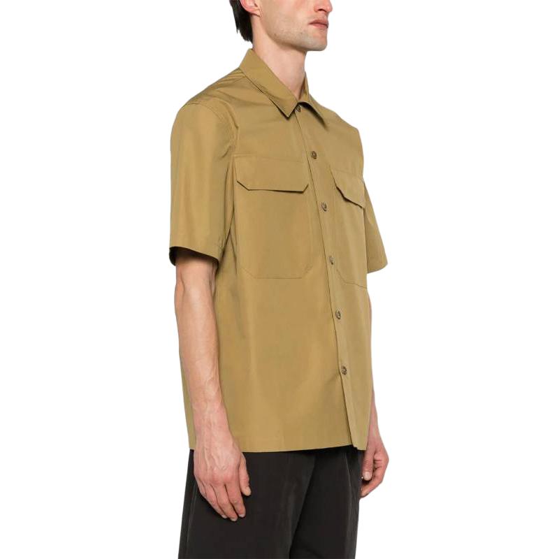 Purchase JIL SANDER  Olive Green Solid Casual Short Sleeve Button-Up Shirt. J22DL0194-J45002-922