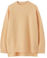 JIL SANDER Orange Crewneck Pullover Sweater with Side Slits. J22GP0178J14691851 JIL SANDER Orange Crewneck Pullover Sweater with Side Slits. J22GP0178J14691851