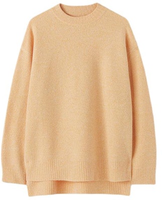 JIL SANDER Orange Crewneck Pullover Sweater with Side Slits. J22GP0178J14691851 Order JIL SANDER Orange Crewneck Pullover Sweater with Side Slits. J22GP0178J14691851