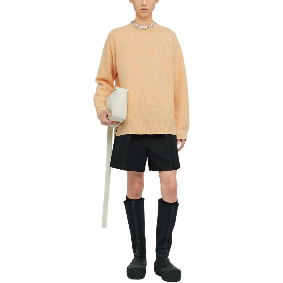 Lookbook JIL SANDER  Orange Crewneck Pullover Sweater with Side Slits. J22GP0178J14691851