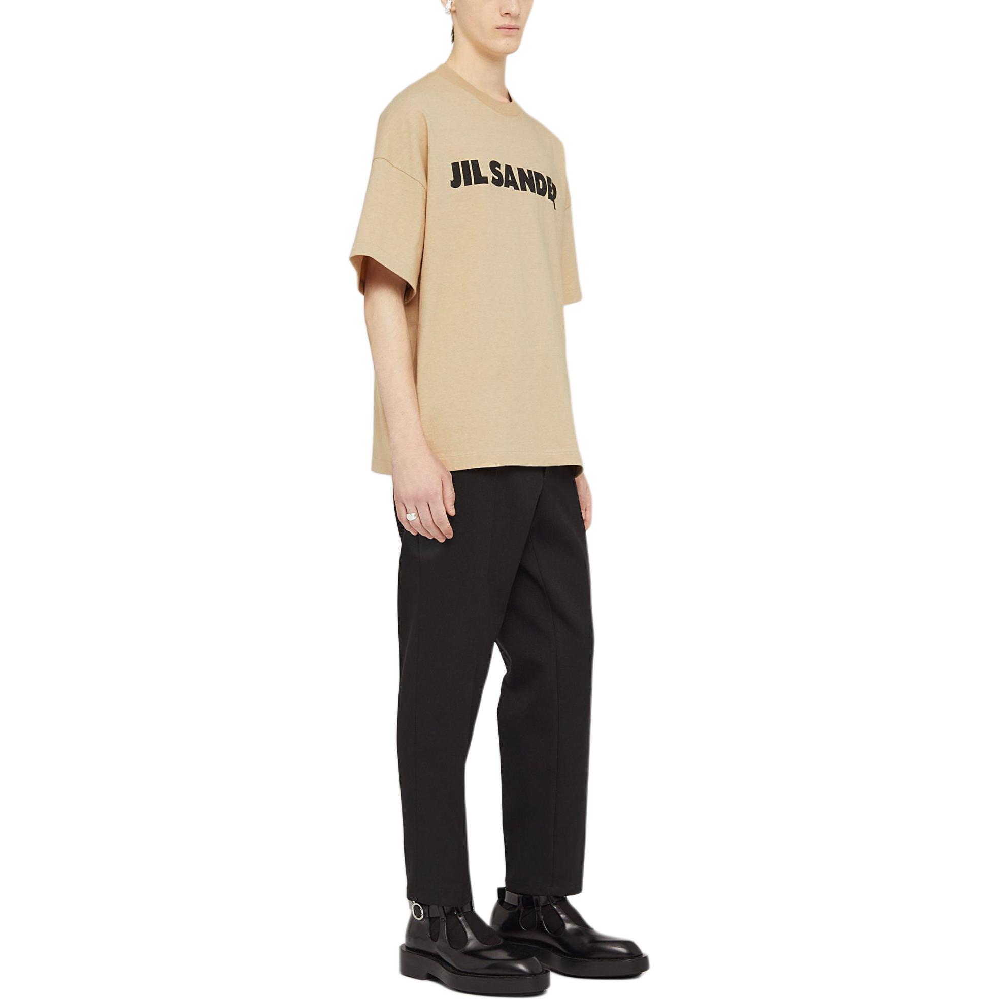 Purchase 吉尔·桑达尔 宽松款Logo印花棉质米色短袖T恤 J21GC0001J20215236