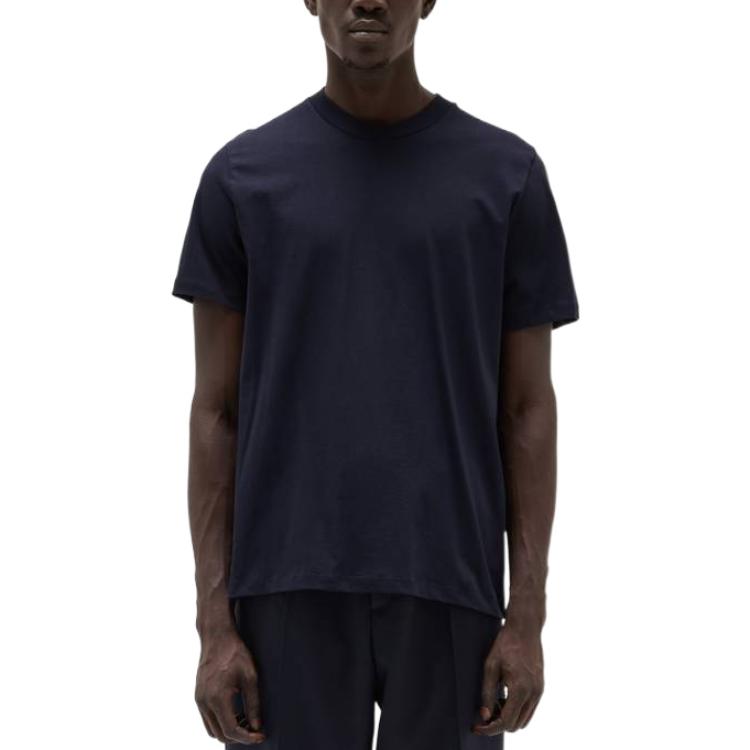 Lookbook 吉尔·桑德 纯色极简海军蓝圆领休闲T恤 J21GC0004J45084-406