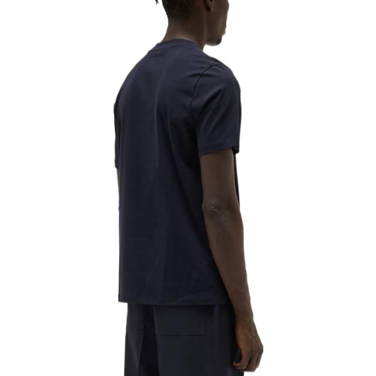 Shop 吉尔·桑德 纯色极简海军蓝圆领休闲T恤 J21GC0004J45084-406