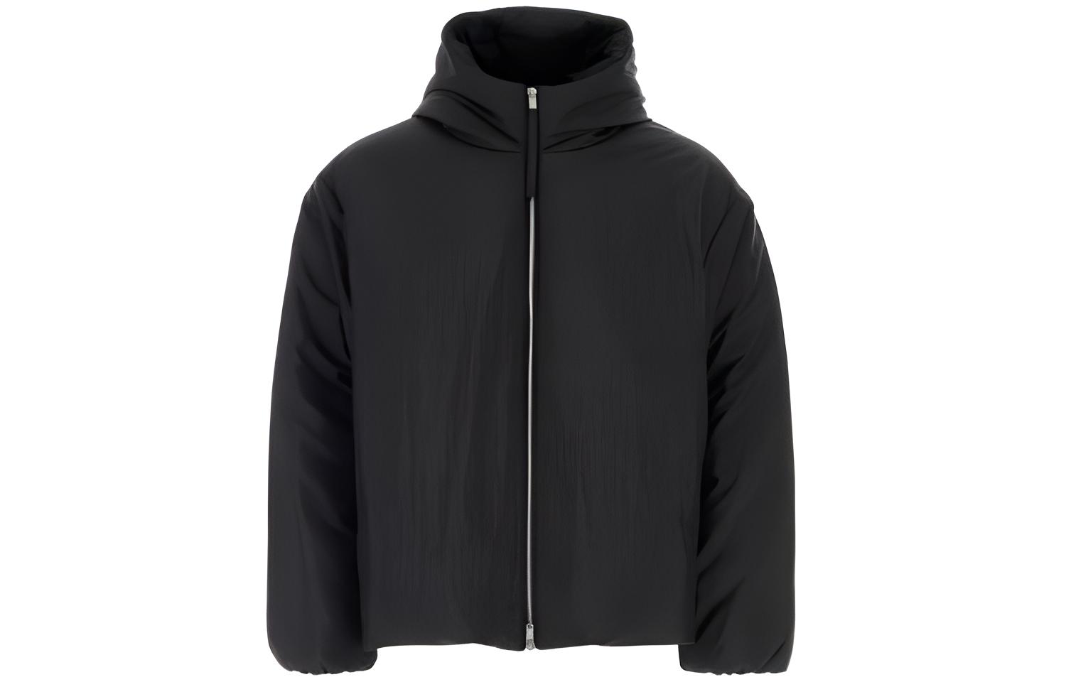 JIL SANDER  Solid Color Black Hooded Jacket J47AF0132-J70003-001