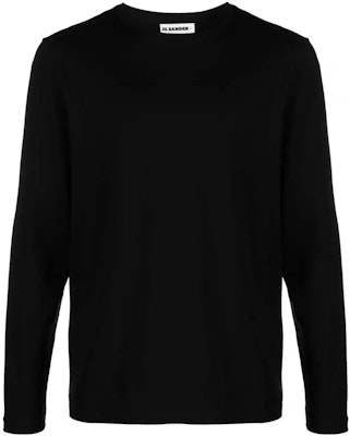 Jil Sander Solid Color Crewneck Long-Sleeve T-Shirt Black J47GC0004J45049-BLACK Order Jil Sander Solid Color Crewneck Long-Sleeve T-Shirt Black J47GC0004J45049-BLACK