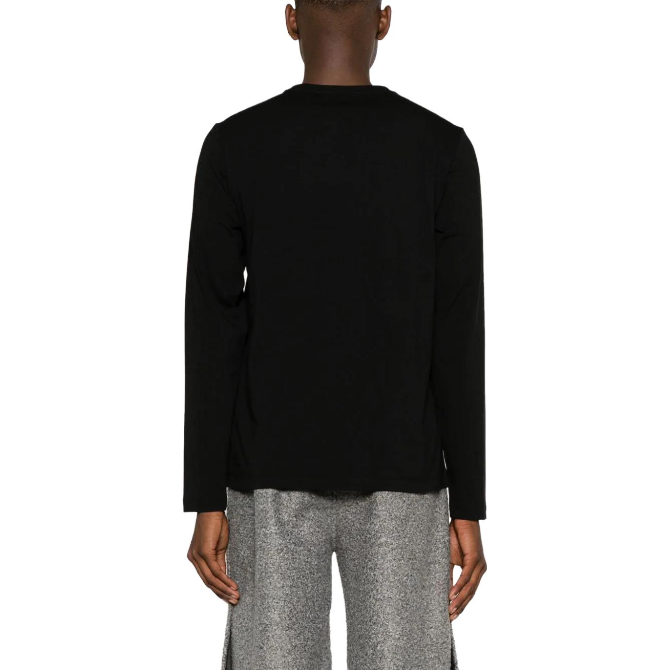 Shop Jil Sander纯色黑色圆领长袖T恤 J47GC0004J45049-BLACK