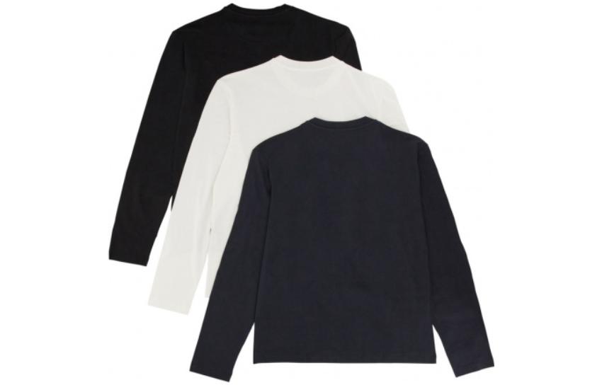 Lookbook JIL SANDER 素色圓領長袖T恤三件組. J47GC0002JTN254000