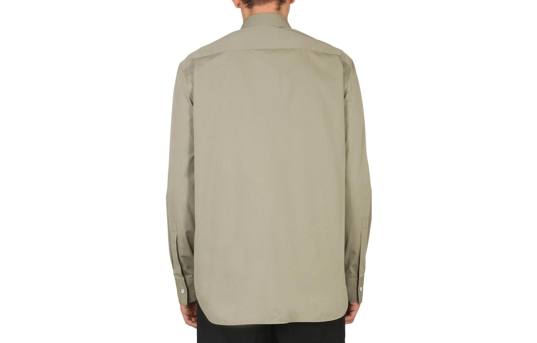 Lookbook Jil Sander  Solid Color Long Sleeve Button-Up Shirt Green. J23DL0002-J45001-317