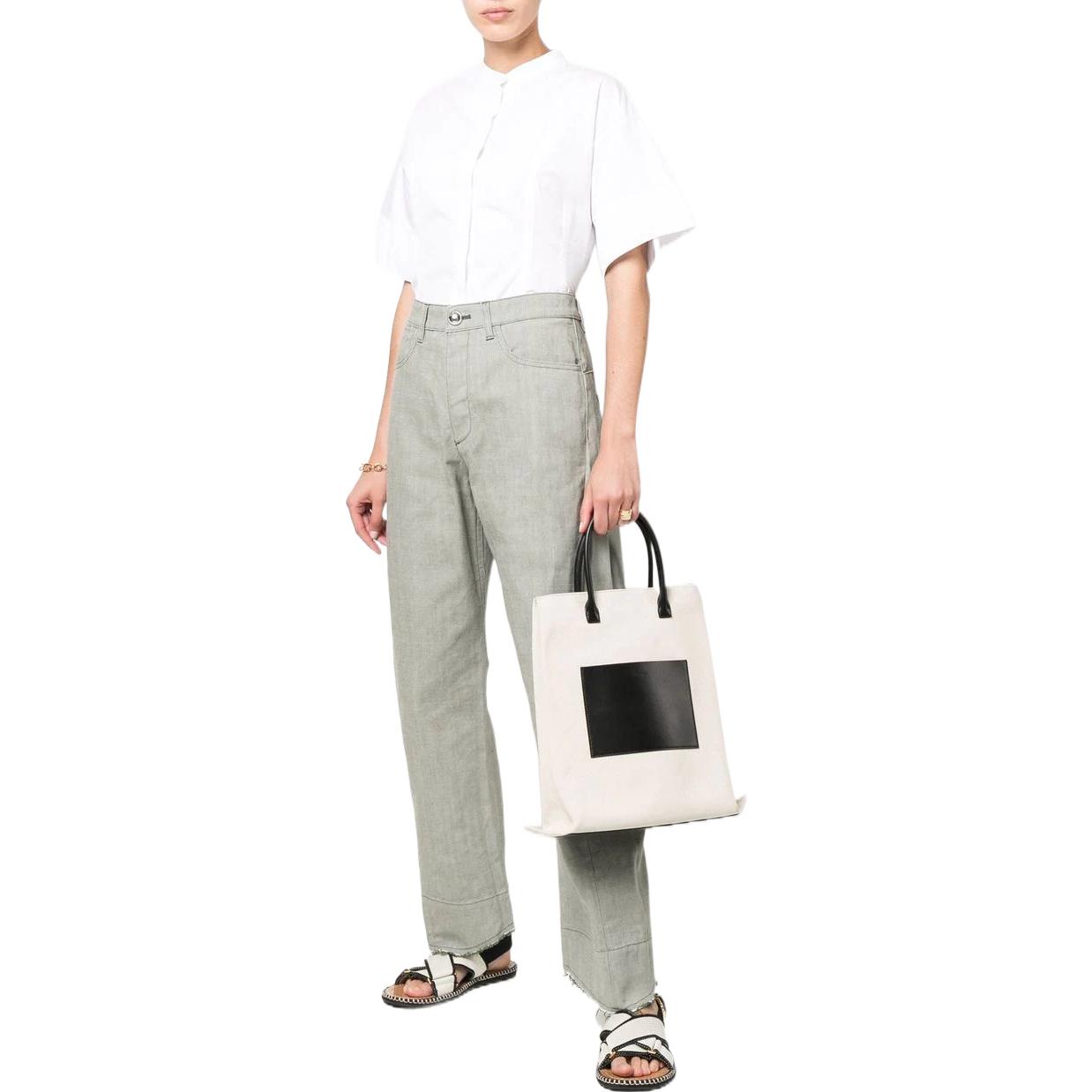 Lookbook JIL SANDER  Solid High-Waist Wide-Leg Pants Green JSWU316905WU240400307