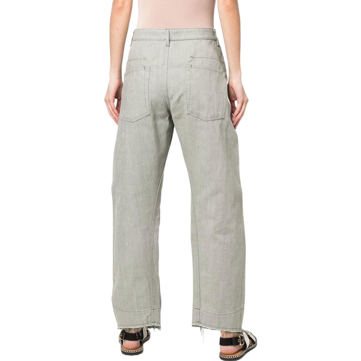 Purchase JIL SANDER  Solid High-Waist Wide-Leg Pants Green JSWU316905WU240400307