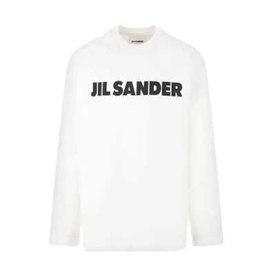 JIL SANDER White Crewneck Letter Print Long Sleeve Sweatshirt. J22GC0136-J45047-102