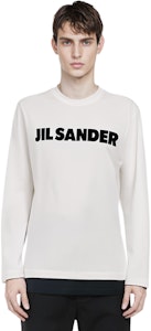 JIL SANDER Sweatshirt Putih Lengan Panjang Crewneck dengan Cetak Huruf. J22GC0136-J45047-102 Shop JIL SANDER Sweatshirt Putih Lengan Panjang Crewneck dengan Cetak Huruf. J22GC0136-J45047-102