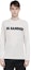 Shop JIL SANDER 白色圓領字母印花長袖運動衫。 J22GC0136-J45047-102