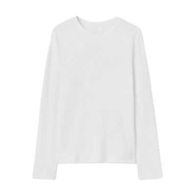 JIL SANDER White Crewneck Long Sleeve T-Shirt with Letter Print J22GC0188J46219-104