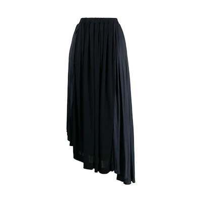 JIL SANDER Asymmetrical Pleated Low-Waist Casual Maxi Skirt Black J04MA0008J65016-401