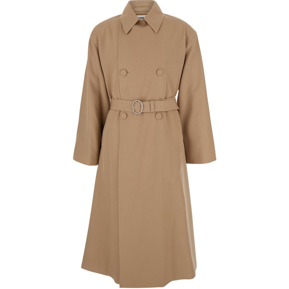 JIL SANDER Beige Double-Breasted Slim-Fit Long Jacket J22AA0164J40002-219