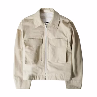 JIL SANDER Beige Plain Long Sleeve Zip-Up Jacket J22BN0101-J45073-927