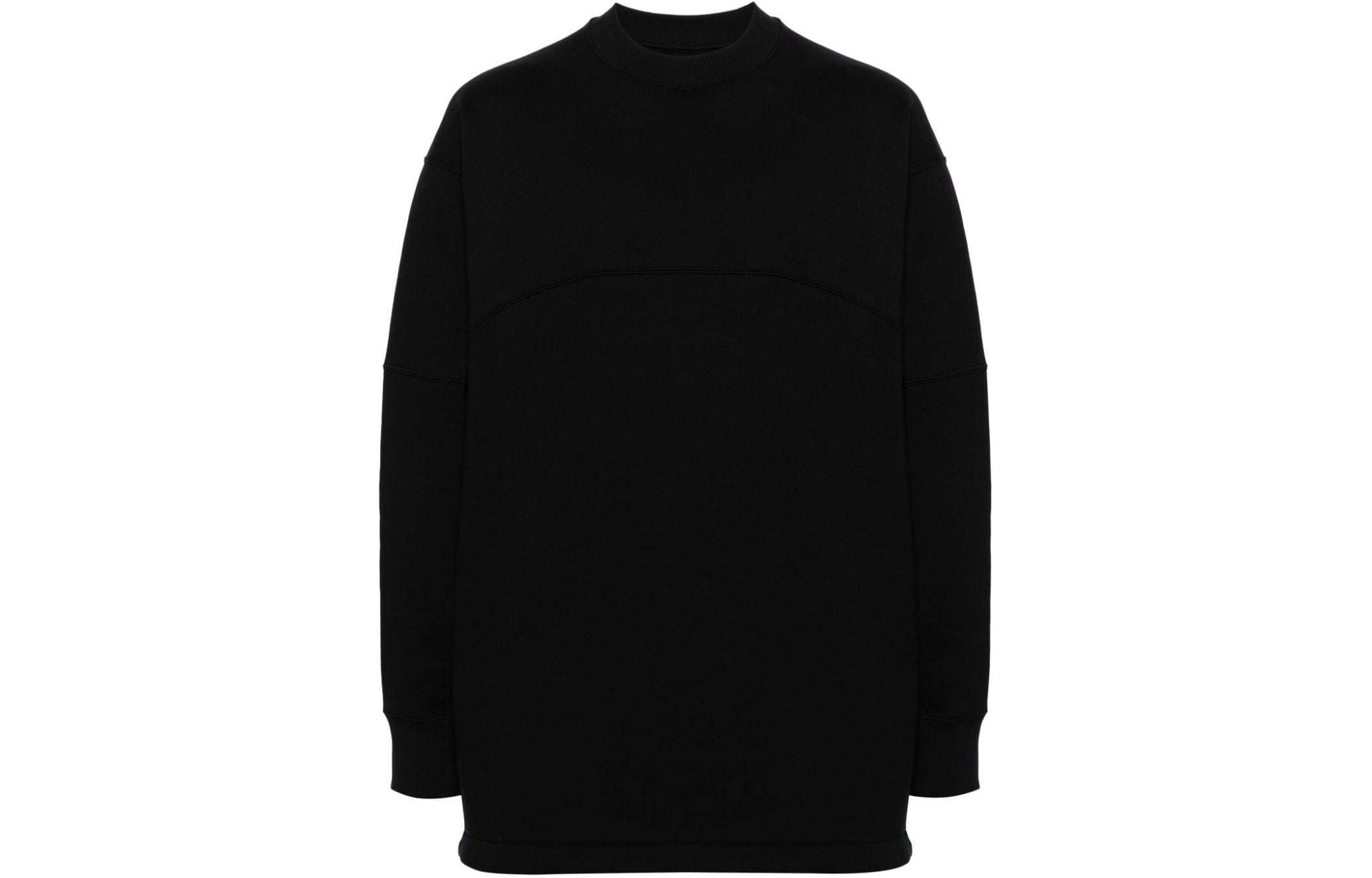 JIL SANDER Black Crewneck Oversized Sweatshirt with Patchwork Design J22GU0118J20128-BLACK