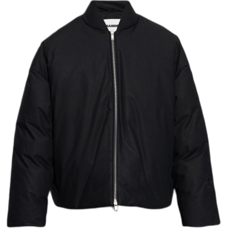 JIL SANDER Black Down Jacket with Solid Color and Relaxed Drop Shoulders J47AF0142J45039-400