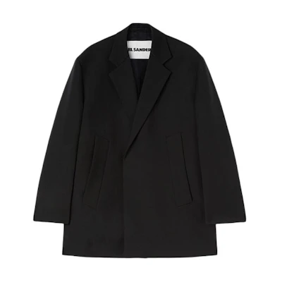 JIL SANDER Black Loose-Fit Solid Long-Sleeve Jacket with Notched Collar J21BN0132J40001001