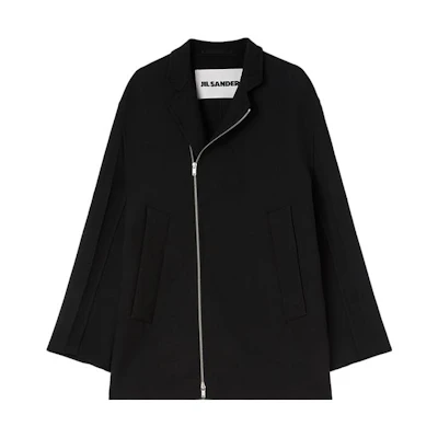 JIL SANDER Black Minimalist Zip-Up Collared Jacket J21BN0143J40007001