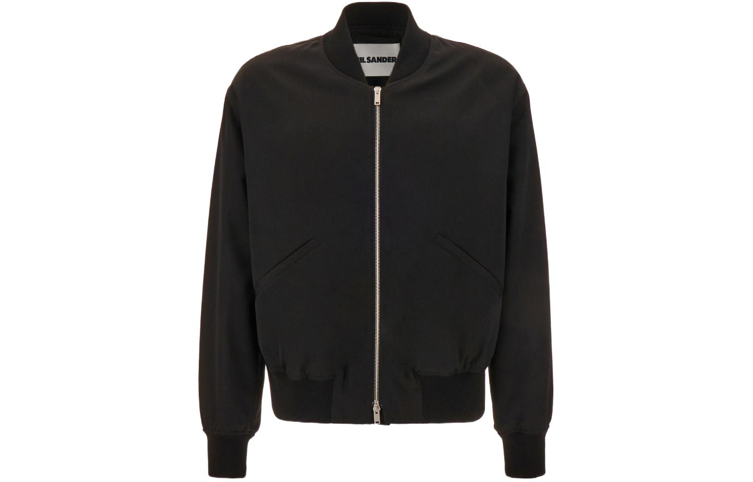 JIL SANDER Black Solid Color Full-Zip Long Sleeve Jacket J22BN0160-J40117-001