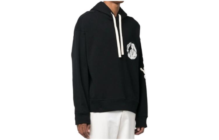 JIL SANDER Black Solid Color Hooded Pullover Hoodie J21GU0007J4509-4966