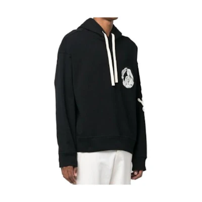 JIL SANDER Black Solid Color Hooded Pullover Hoodie J21GU0007J4509-4966