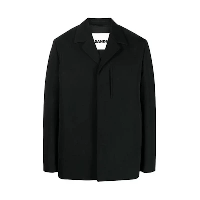 JIL SANDER Black Solid Color Long-Sleeve Collared Jacket J22BN014-0J40002-001