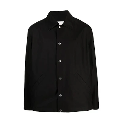 JIL SANDER Black Solid Color Long Sleeve Collared Button-Up Jacket J45071J2-3BN0003-001