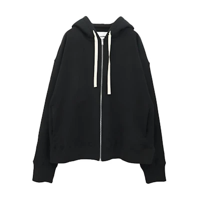 JIL SANDER Black Solid Color Slim Fit Zip-Up Hoodie Jacket J22HG0101-J20015-001