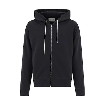 JIL SANDER Black Solid Color Zip-Up Hoodie Jacket JPUT707534MT248608-401