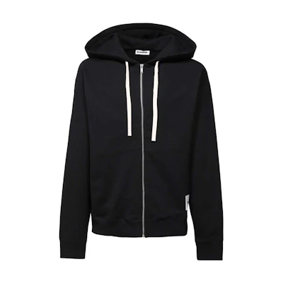 JIL SANDER Black Solid Color Zip Hoodie Jacket J47HG0101-J20039-001