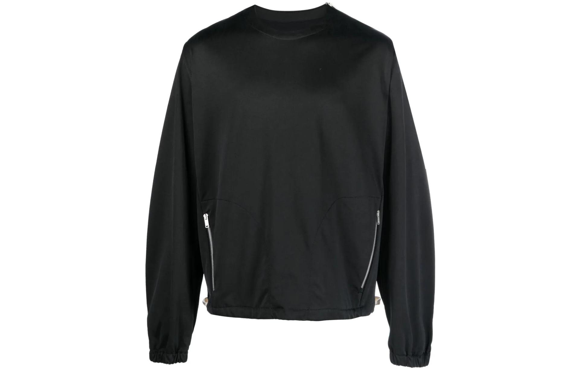 JIL SANDER Black Solid Crewneck Pullover Loose-Fit Long-Sleeve Sweatshirt J22GU0109-J20058-001